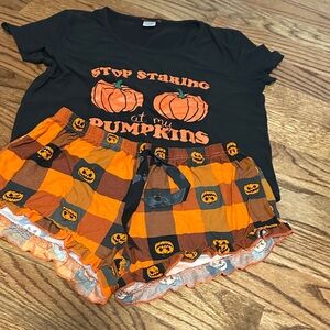 Women’s Halloween Pumpkin Pajama Set
